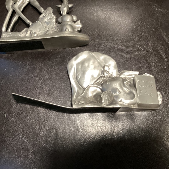 Vintage 1993 Seagull Canada Pewter Giraffe and Elephant Bookends 5.25” tall - Picture 6 of 10